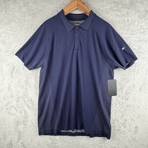 Fabletics Training Day Polo Mens 2XL Navy Blue Pullover Stretch Short Sleeve NWT